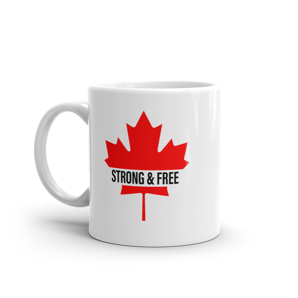 "Strong and Free" White Glossy Mug