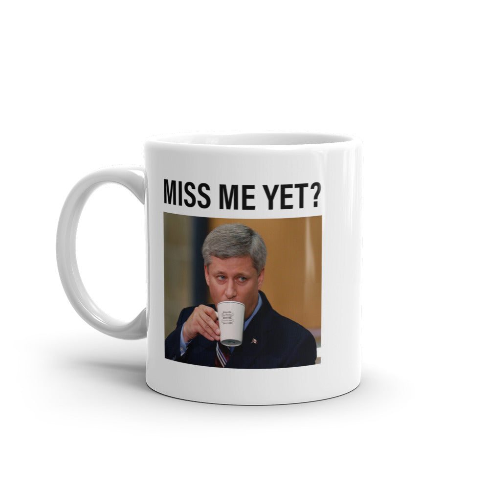 "Miss Me Yet? White glossy mug