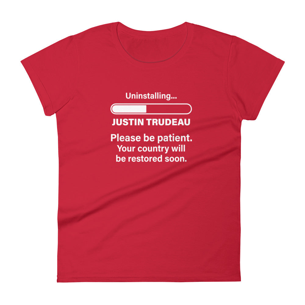 Women's "Uninstalling Trudeau" T-shirt